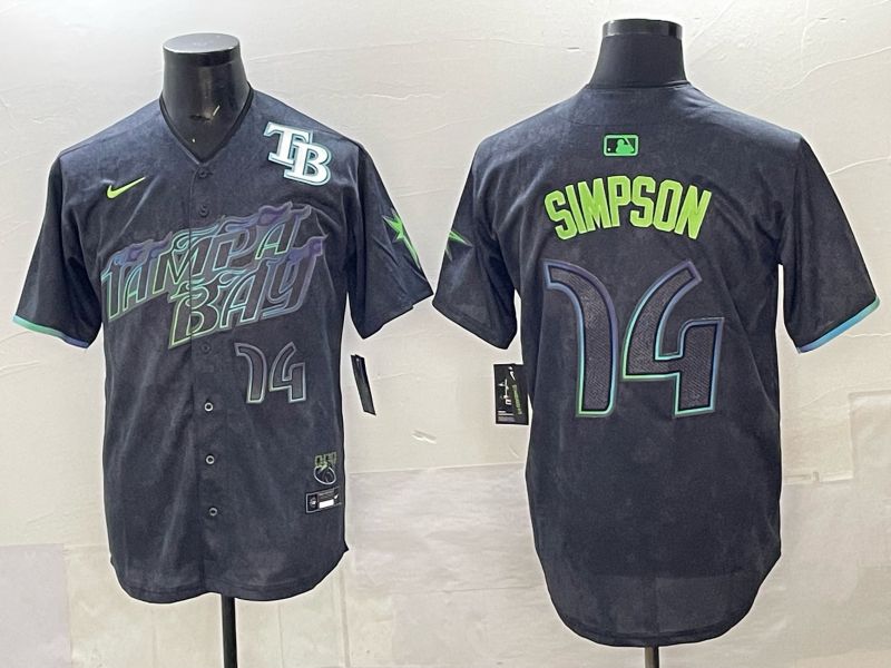 Men 2025 Tampa Bay Rays #14 Simpson Black City Edition Nike MLB Jersey 07->tampa bay rays->MLB Jersey